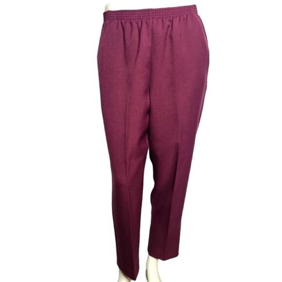 Vintage Pants - Vintage 90s Straight Leg HIgh Waist Pull On Pants Medium